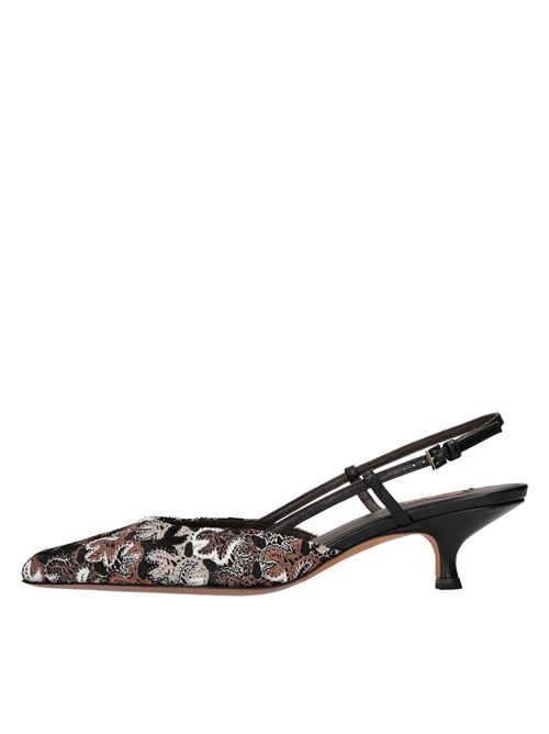 Décolleté slingback Fiona in pelle e tessuto MISSONI | MWF129_101 KITTENNERO-MARRONE-BIANCO
